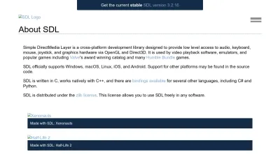 Screenshot preview of libsdl.org