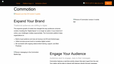 Screenshot preview of commotion.net