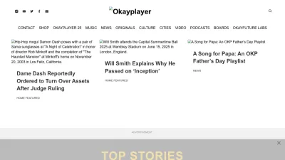 Screenshot preview of okayplayer.com