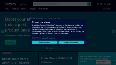 Screenshot preview of sieportal.siemens.com