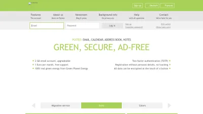 Screenshot preview of posteo.de