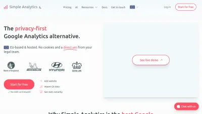 Screenshot preview of simpleanalytics.com