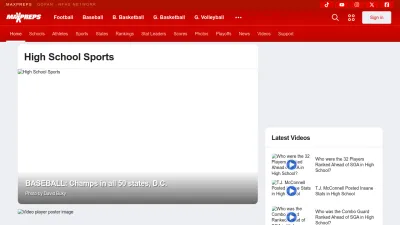 Screenshot preview of maxpreps.com