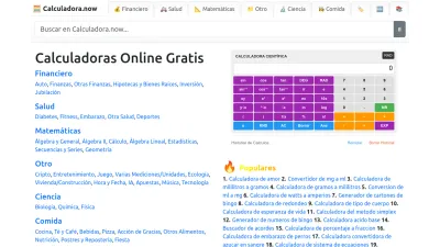 Screenshot preview of calculadora.now