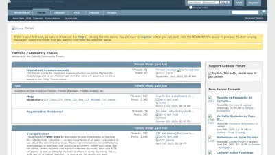Screenshot preview of catholicforum.com