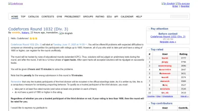 Screenshot preview of codeforces.com