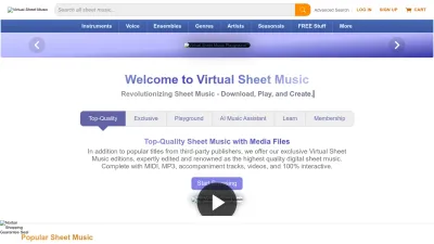 Screenshot preview of virtualsheetmusic.com