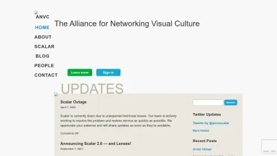 Screenshot preview of scalar.me