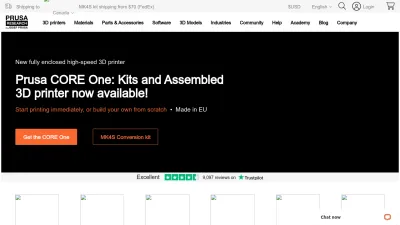 Screenshot preview of prusa3d.com