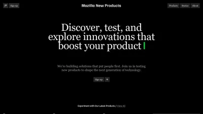 Screenshot preview of newproducts.mozilla.org