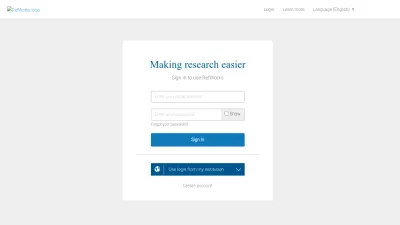 Screenshot preview of refworks.proquest.com