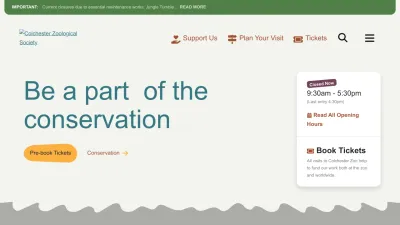Screenshot of Colchesterzoologicalsociety.com