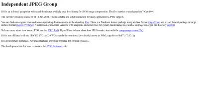 Screenshot preview of ijg.org