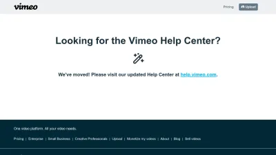 Screenshot preview of vimeo.zendesk.com