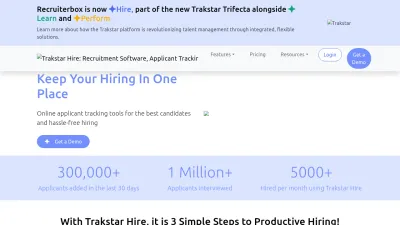 Screenshot preview of hire.trakstar.com