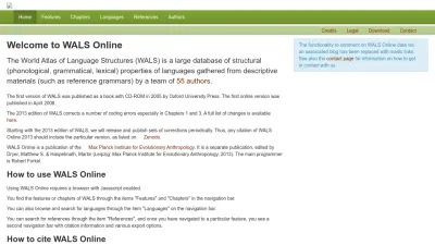 Screenshot preview of wals.info