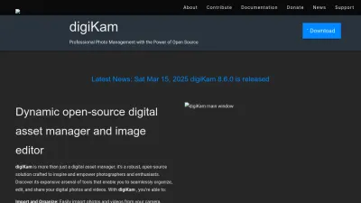 Screenshot preview of digikam.org