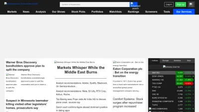 Screenshot preview of marketscreener.com
