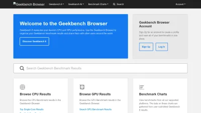 Screenshot preview of browser.geekbench.com