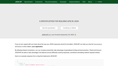 Screenshot preview of jsonapi.org