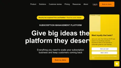 Screenshot preview of recurly.com