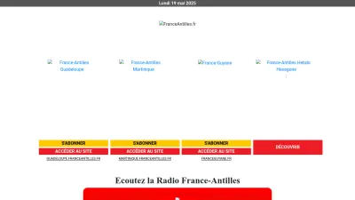 Screenshot of Franceantilles.fr