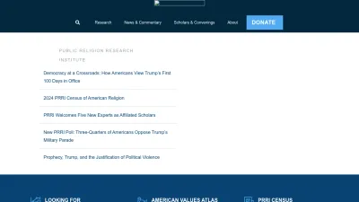 Screenshot preview of prri.org