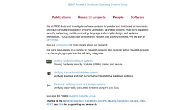 Screenshot preview of pdos.csail.mit.edu