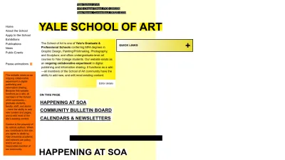 Screenshot of Art.yale.edu