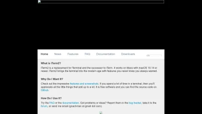 Screenshot preview of iterm2.com