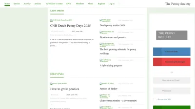 Screenshot preview of peonysociety.org