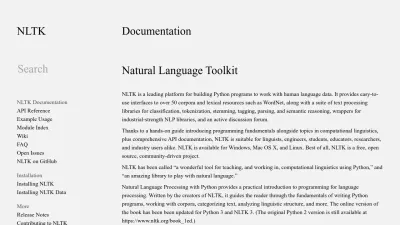 Screenshot preview of nltk.org