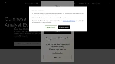 Screenshot preview of diageo.com