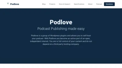 Screenshot preview of podlove.org