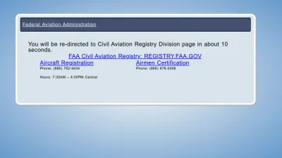 Screenshot preview of registry.faa.gov