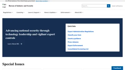 Screenshot of Bis.gov