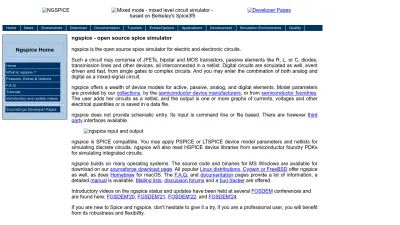 Screenshot preview of ngspice.sourceforge.io