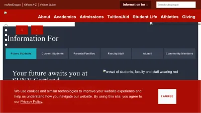 Screenshot preview of www2.cortland.edu