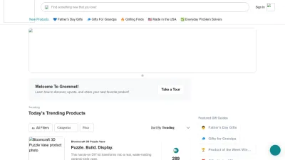 Screenshot preview of thegrommet.com
