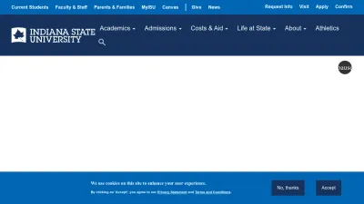 Screenshot preview of indianastate.edu