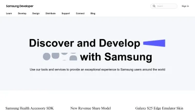 Screenshot preview of developer.samsung.com
