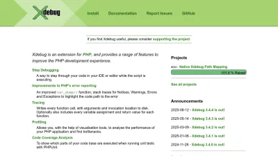 Screenshot preview of xdebug.org