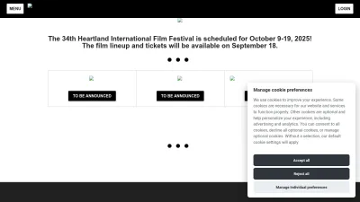 Screenshot preview of tickets.heartlandfilm.org