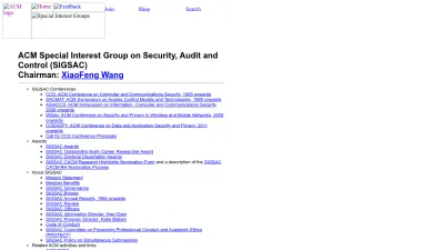 Screenshot preview of sigsac.org