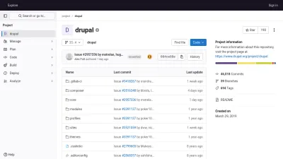 Screenshot of Drupalcode.org