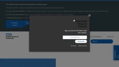 Screenshot preview of hra.nhs.uk