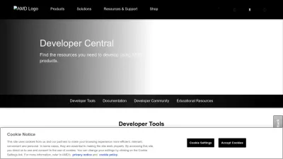 Screenshot preview of developer.amd.com