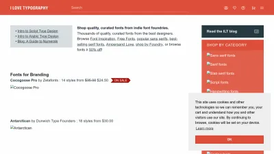 Screenshot preview of fonts.ilovetypography.com