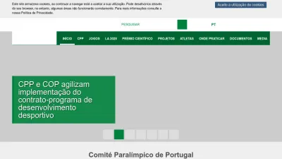 Screenshot preview of paralimpicos.pt