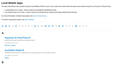 Screenshot preview of apps.lucidcentral.org